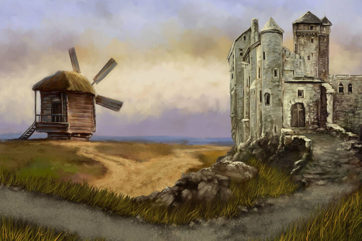 Medieval castle on a hill