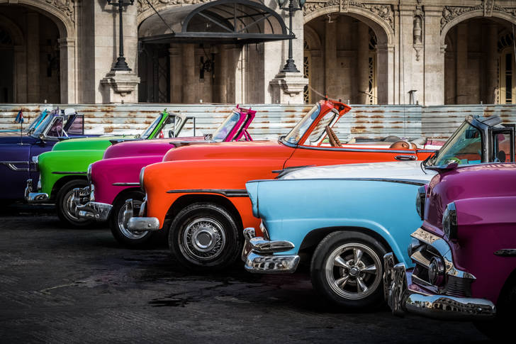 Multicolored retro convertibles