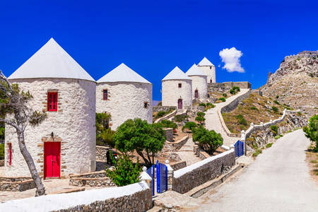 Windmolens van het eiland Leros