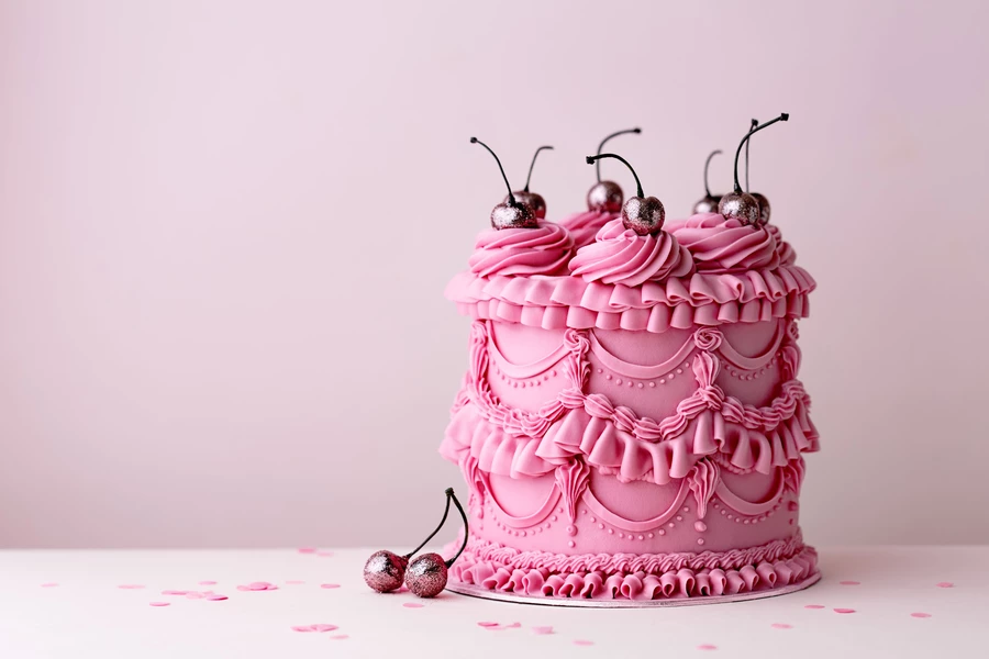 Różowy tort