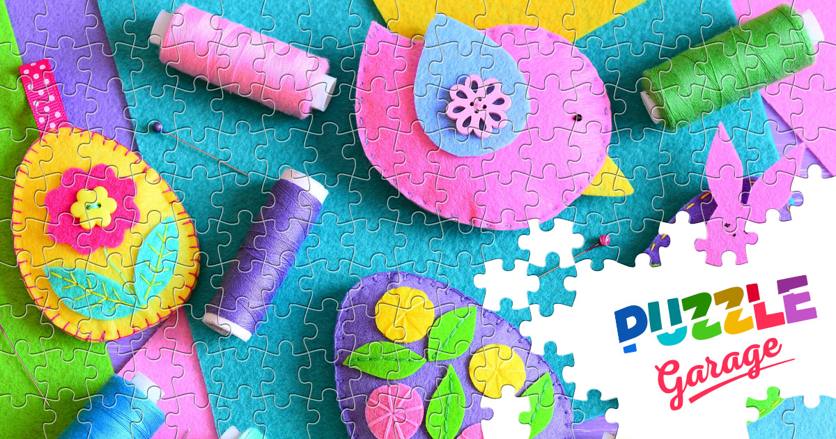 Felt, threads and toys Jigsaw Puzzle (Home, Needlework) Puzzle Garage