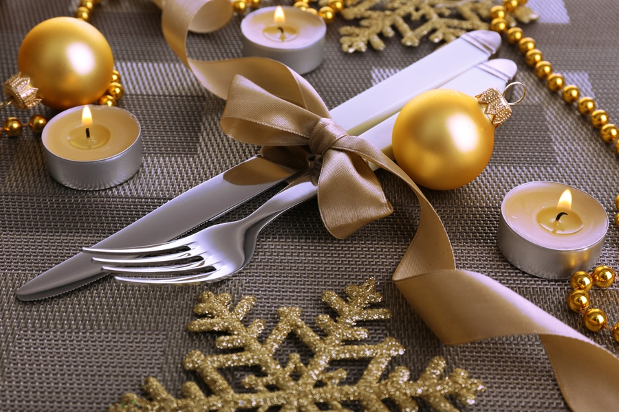 Aankleding kersttafel
