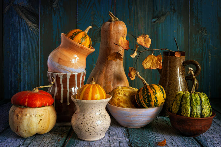Pumpkins and pottery
