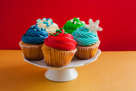 Färgglada cupcakes