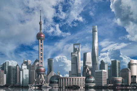 Pudong District in Shanghai