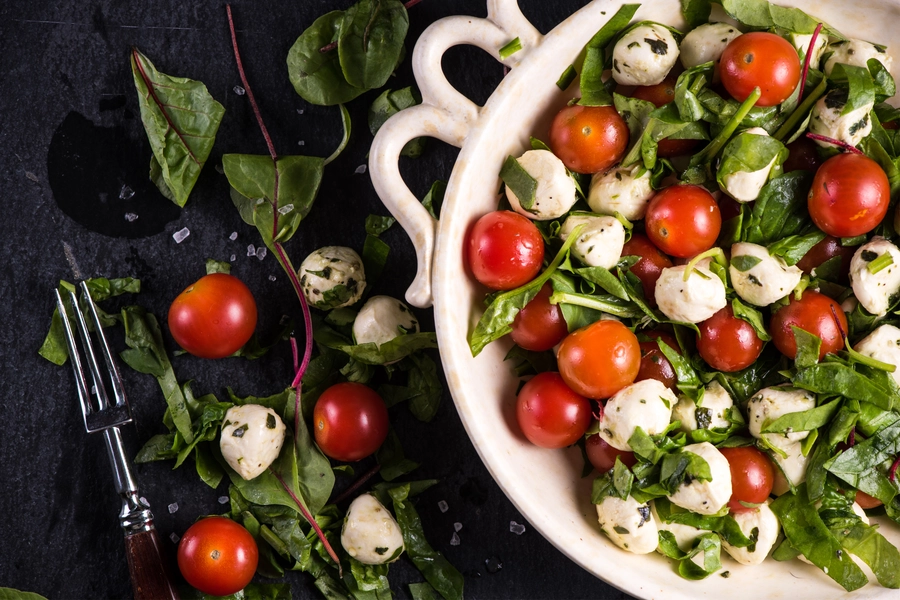 Salade de tomates et mozzarella