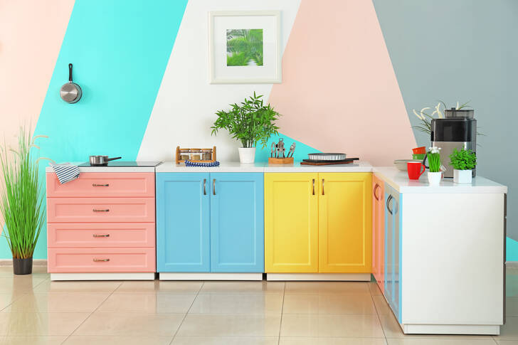 Colorful kitchen interior