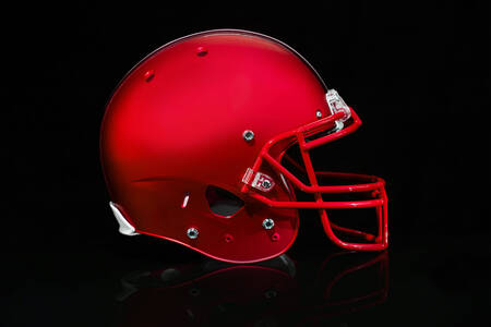 Red football helmet