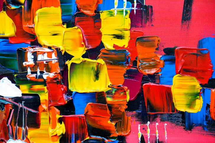 Abstract oil painting on canvas