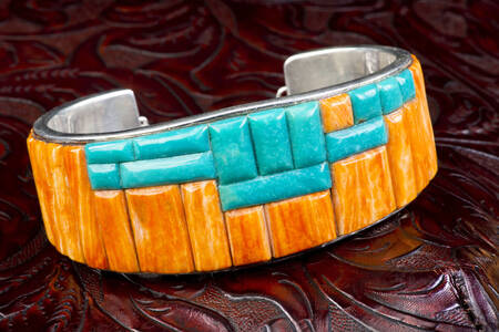 Silver bracelet with turquoise