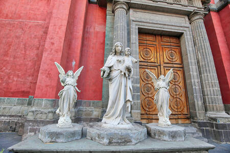 Ancient sculptures in the Zocalo
