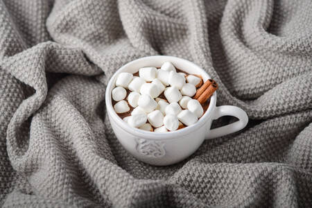 Šálka horúcej čokolády s marshmallow