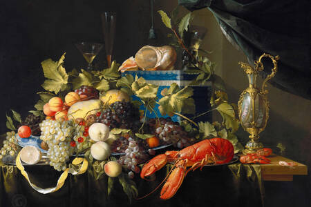 Jan Davidsz de Heem: Still Life with Fruit and Lobster
