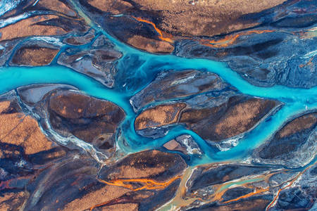 İzlanda nehirleri - üstten görünüm