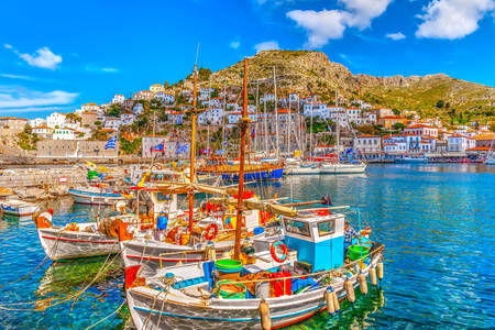 Fishing boats on the island of Hydra