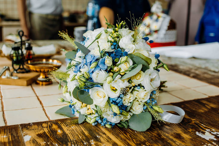 Bridal bouquet on the table