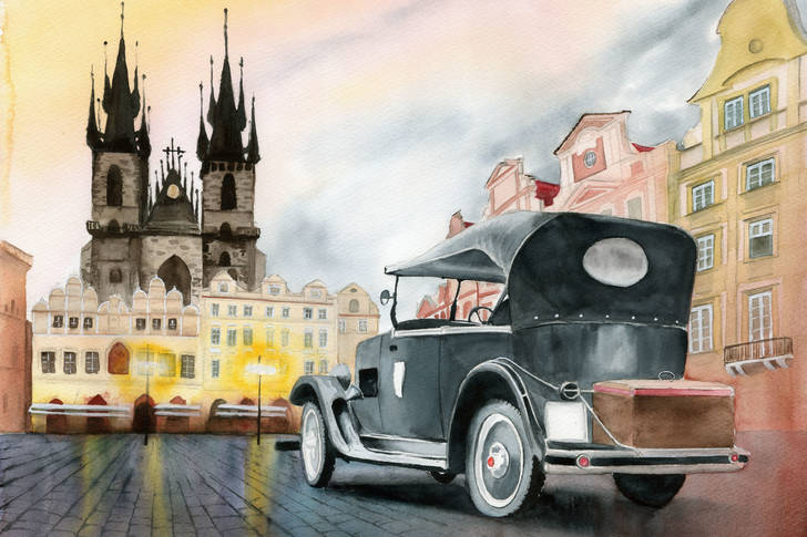 Retro car in Prague