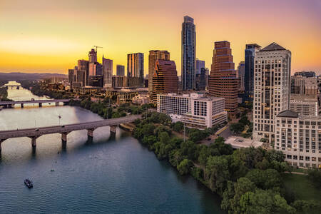 Pôr do sol em Austin