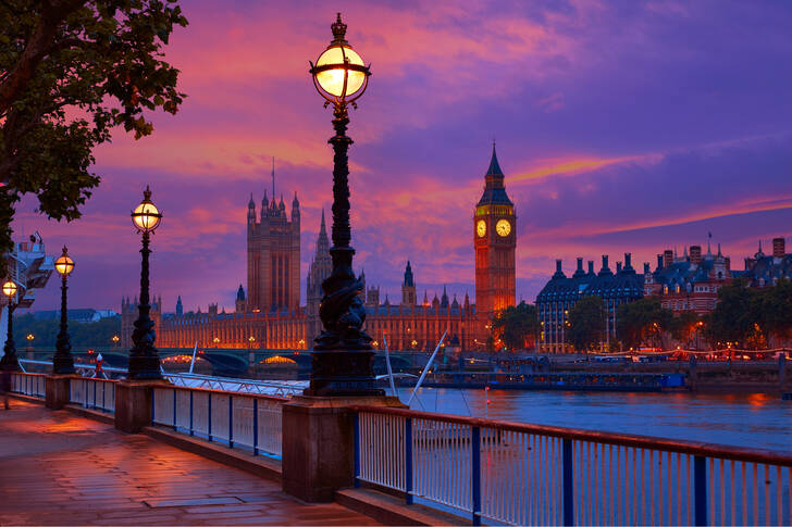 Solnedgång i London