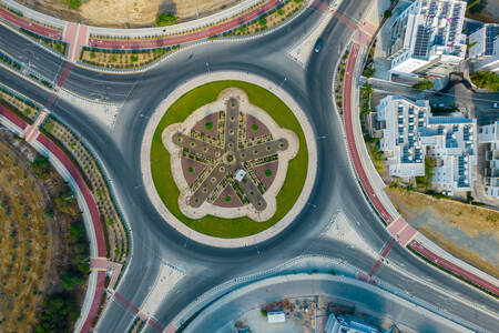Aerial view of the roundabout