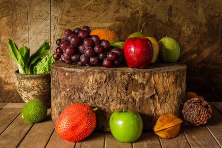 Frutas em um deck