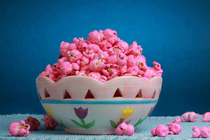 Růžový popcorn