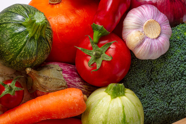 Vegetables in close-up