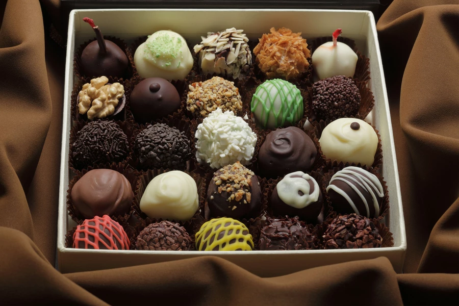 Chocolats dans une boîte