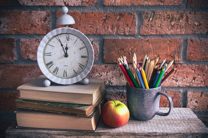 Watches, books and pencils