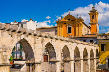 Architecture of buildings in the center of Sulmona