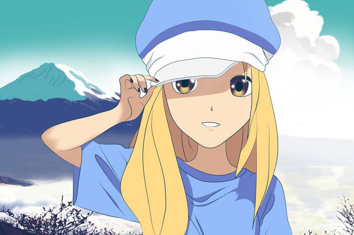 Anime girl in a cap