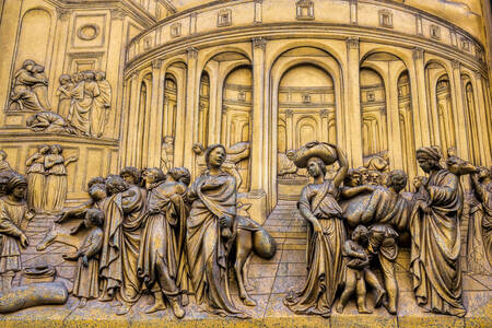 Reliéf na Bránach raja vo Florencii