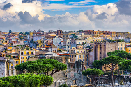 Uitzicht op de huizen van Rome