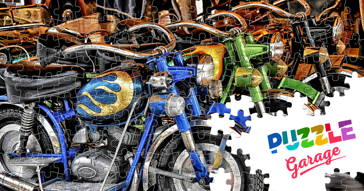 Retro motorcycles Jigsaw Puzzle (Technics, Moto) Puzzle Garage