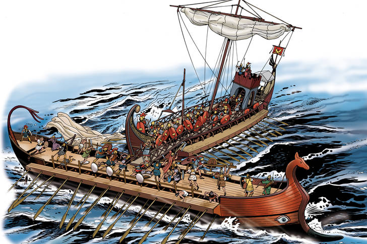 Ancient Rome ships illustration