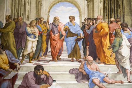 Fresco av Raphael "School of Athens"