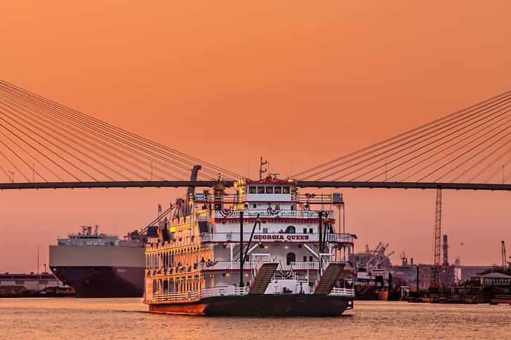 Schiff auf dem Savannah River