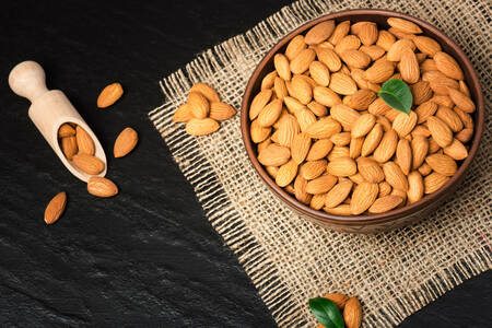 Almond nuts in a bowl