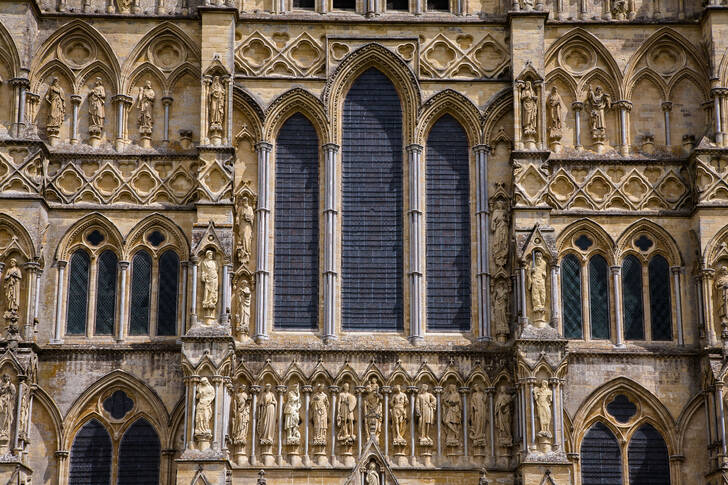 Fasad av Salisbury Cathedral