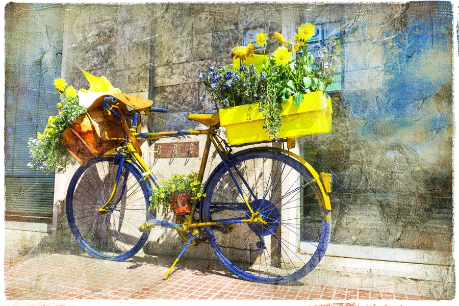 Fiets met bloemen