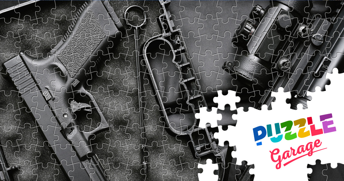 Assault rifle and pistol Jigsaw Puzzle (Stuff, Weapons) Puzzle Garage