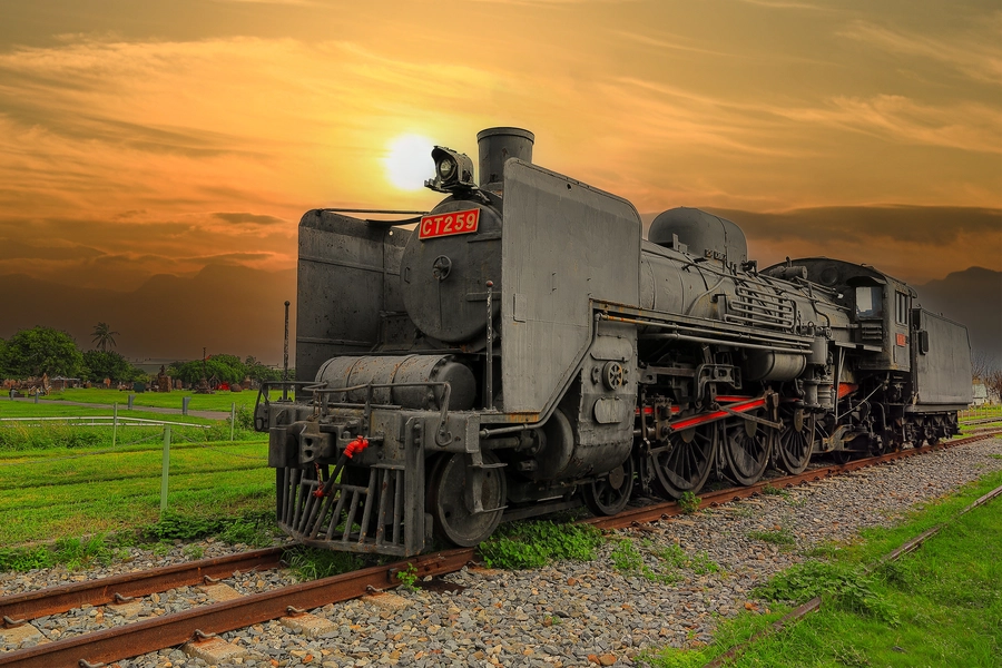 Ancienne locomotive à vapeur dans la ville de Kaohsiung