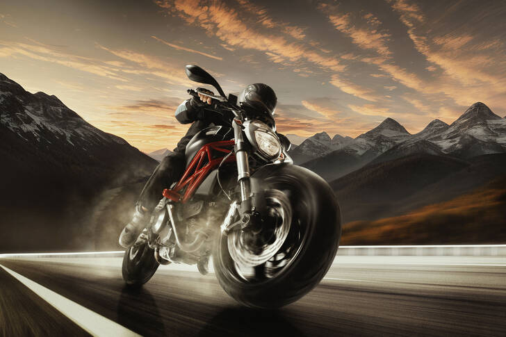 Motorcyclist on the highway