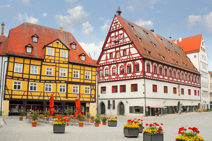 Market square in Nördlingen, Germany