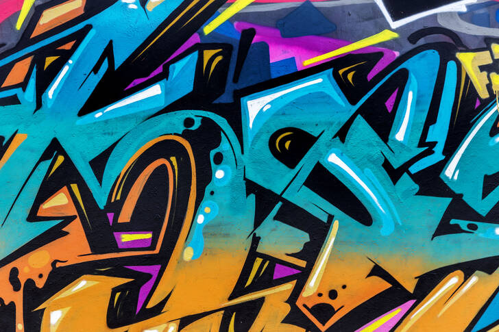 Abstrakcyjna kolorowa ściana z graffiti