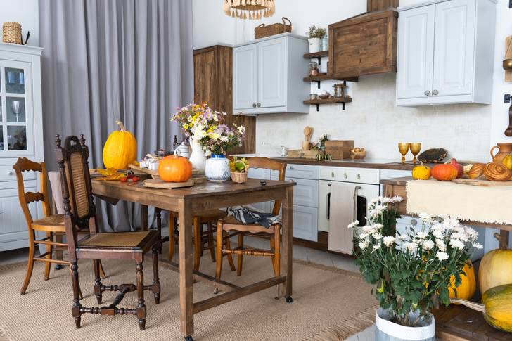 Autumn interior in the kitchen
