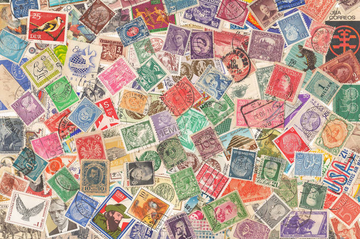 Vintage postai bélyegek gyűjteménye