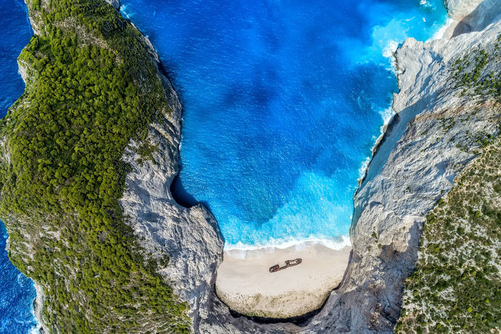 Aerial view of Navayo beach
