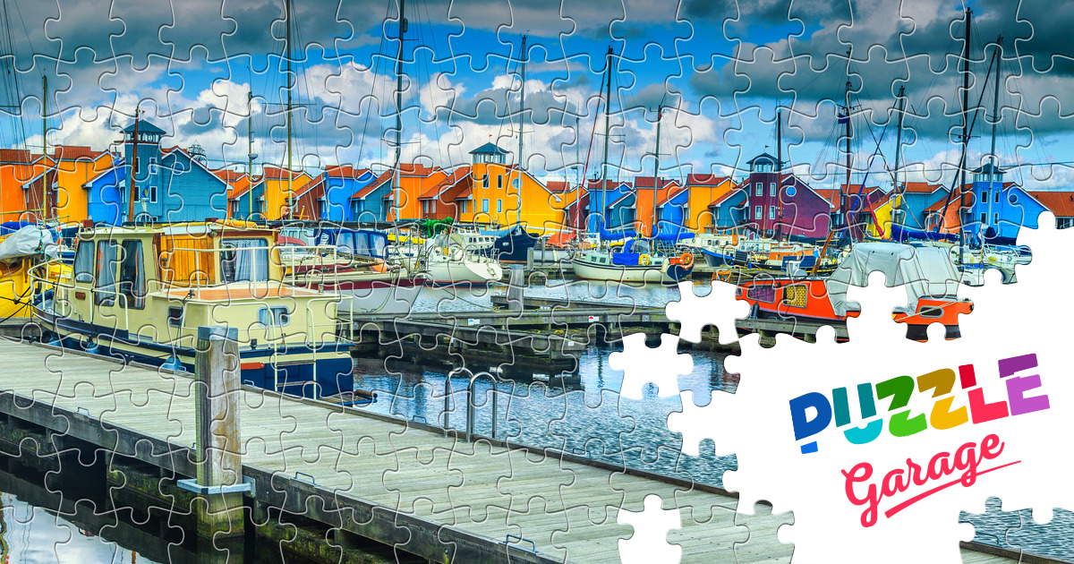 Boats in Groningen Jigsaw Puzzle (Countries, Netherlands) Puzzle Garage