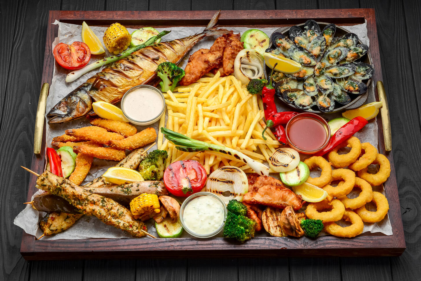 Dish with fried seafood and vegetables Jigsaw Puzzle (Home, Food) Puzzle Garage